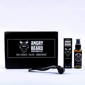 The Angry Beard | Premium Hair & Beard Growth Kit - Hair Grower - Beard Grower - Beard Roller Set