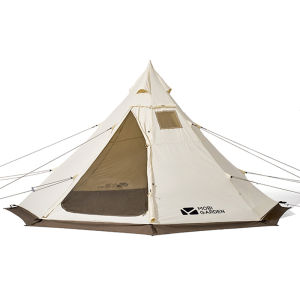 MOBI GARDEN Camping Cotton Pyramid Tent 2-3 Person Family Canvas Tent Tower A Waterproof