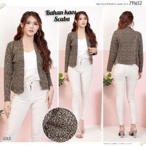 LONG BLAZER WANITA SCUBA MOTIF TUTUL PREMIUM BEST SELLER / BLAZER WANITA KEKINIAN /BLAZER VIRAL