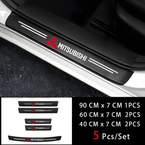 Sticker Pelindung Sill Plate / Stiker Pelindung Pijakan Lantai Pintu Mobil / Universal Carbon Fiber Car Door Step Sill Plate Mobil Sticker