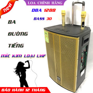 freeshipLoa kéo 3 tấc DBA 1288 ba đường tiếng âm thanh chuyên nghiệp bo mạch chống hú kèm 2 míc kim loại UHF tuyệt đẹp