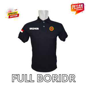 KAOS KERAH BRIMOB FULL BORDIR LENGAN PENDEK BANYAK PILIHAN WARNA BKS