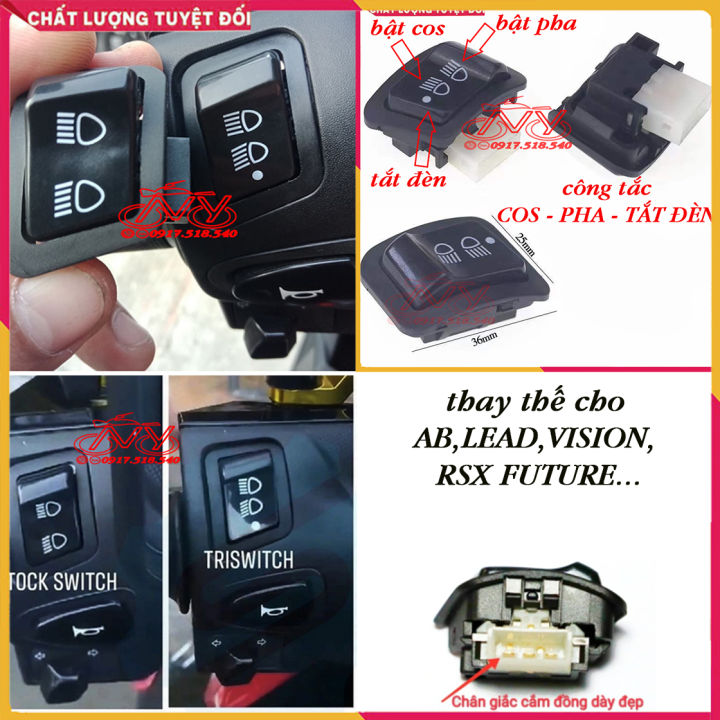 Công tắc tắt đèn cho các xe như Vision 2021 - Vision 2022 , Lead , Wave RSX , các xe không có nút tắt đèn