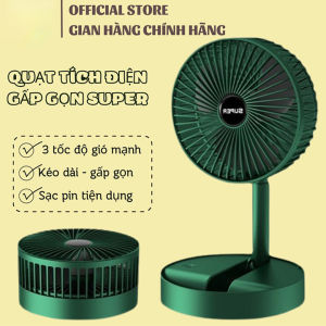 Quạt Tích Điện Để Bàn Gấp Gọn Super Cổng Sạc USB Xoay 180 Độ Siêu Tiện Lợi.Có Thể Điều Chỉnh Độ Cao 3 Tốc Độ Gió