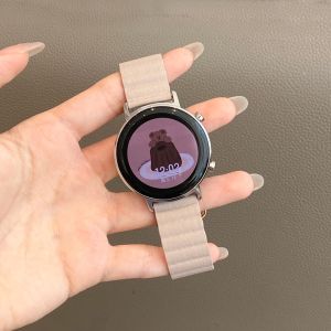 20mm Leather Magnetic Strap for Samsung Galaxy Watch 6 5 4 Active 2 40mm 44mm Galaxy Watch 6 4 Classic 42mm 46mm 43mm 47mm