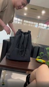 2026 New lulu Lulu DualFunction Single-shoulder and double-shoulder drawstring multifunctional sports fitness yoga bag