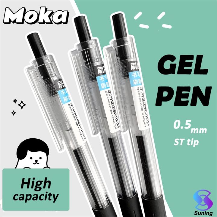 Black Gel Pen 0.5mm Pen Pulpen Gel Retractable Tinta Hitam 0.5mm
