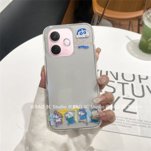 New Phone Case OPPO A5 Pro A79 A60 A18 A38 A58 A78 A98 NFC 4G 5G Hot Pink Cute Fashion Mary Cat Crayon Shin-chan Casing Transparent Ultra-thin Back Cover 2025