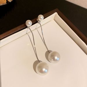 Korean Version of High-end Pearl Tassel Earrings Fashion S925 Silver Needle Earring Niche Design Sense Retro Two-wear Earrings Women Jewellery