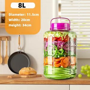 Glass Jar With Lid Wide Mouth Airtight Plastic Pour Spout Lids Bulk-Dry Food Storage Pickling Mason Jar Canister Raw Milk Bottle Jug Fermenting Sun Tea Kombucha Kefir Water Storing Canning