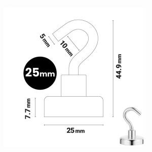 ตะขอแม่เหล็ก แม่เหล็กตะขอ 1 ชิ้น ตะขอเกี่ยว นีโอไดเมียม แม่เหล็กแรงสูง เหมาะสำหรับห้องครัว/ตู้เย็น/เครื่องซักผ้า/เตาอบไมโครเวฟ/เตาอบฯลฯ