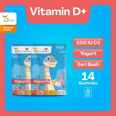 Youvit x theAsianparents Vitamin D3 Gummy 14 Hari (2 Sachet) dengan Vitamin D3 600 IU Ekstrak Yogurt dan Sari Buah untuk Pertumbuhan Tulang Kuat