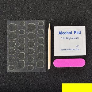 4 in 1 Fake Nails TOOLS Set Beauty Nail Art (Jelly Glue Alcohol Pad Nail File Wooden Pusher)