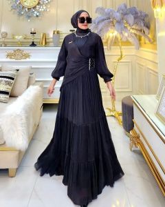 Delisha Maxy Bhn Shimer Apk Mutiara Dress Wanita Terbaru Modern Kekinian Viral Simple Elegan
