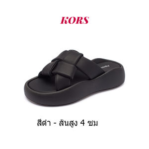 KORS รองเท้าแตะผู้หญิง รองเท้าแตะ ไป ทะเล ผู้หญิง การออกแบบทอ เพิ่มความหนาด้านล่าง น้ำหนักเบานุ่ม รองเท้าสตรีฤดูร้อน 2025