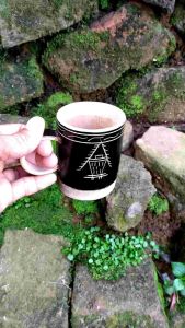 GELAS cangkir Bambu hitam kerajinan warga baduy unik alami alas kopi minum cangkir teh