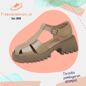 Sandal wanita bahan Kulit Glossy Premium tali belakang S-20 Nextfashion