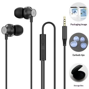 LAZ nigori kim loại trong tai có dây Tai nghe kèm Micro và điều khiển âm lượng cho các thiết bị di động