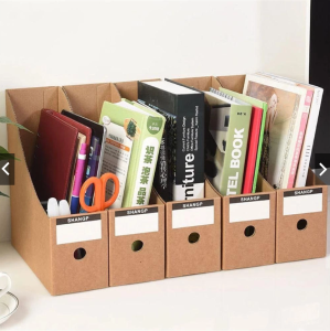 File Holder Gấp Văn Phòng Phẩm Giấy Kraft Bookend Tạp Chí Sách Giá Đỡ Tài Liệu