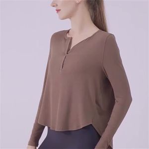Lulu New Sports Fitness Top Women Loose Fitness Yoga Long Sleeve T T-shirt