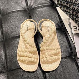[Free Shipping] Imported WomenS Sandals New Summer Style Flat-Soled-Style Roman Sandals Super Soft Suitable For Outdoor Wear With A Single-Strap Design Black