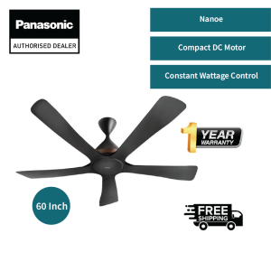 PANASONIC F-M15EC CEILING FAN WIFI 5 BLADE (60") F-M15ECVBKSH