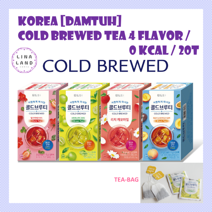 KOREA [DAMTUH] Cold Brewed TEA 4 Flavor / 0 kcal / 20T / Strawberry ...