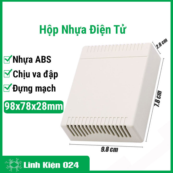 Hộp nhựa điện tử 98x78x28mm đựng bảng mạch điện kỹ thuật