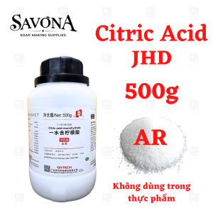 Acid Citric 500g JHD- Axit Chanh - Bột Tạo Chua - Bột Chanh - Chất Điều Chỉnh pH Cho Thực Phẩm Nguyên Liệu Làm Xà Phòng SAVONA