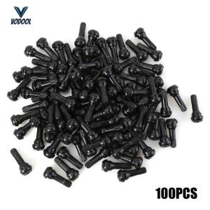 100x TR413 Snap In Short Black Rubber Valve Stems Car Motorcycle Tubeless Valves [Vodool Center]