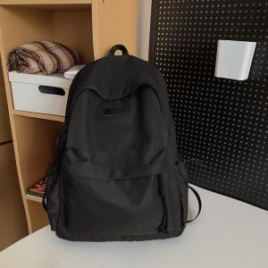 Womens Korean-style backpack ins Harajuku minimalist college student artistic style large-capacity white forest-themed backpack