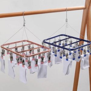SUN ME Windproof Socks Drying Rack Aluminum Alloy Anti slip Multi-Clip Drying Rack Durable Strong Load-Bearing Clothes Drying Rack for Home