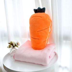 2025 หมอนขนกระต่ายเทียมสีชมพูพีชหัวใจสาวๆพักกลางวันผ้าห่มขนแกะปะการังหมอนสองในหนึ่งเดียว