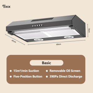 TIXX Range Hood For Kitchen 30m³/min High Suction Power Removable Filters Easy to Clean Three-Speed Wind Control