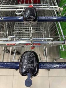 Supermarket Trolley Token Coin Keychain for NTUC / Sheng Siong / Giant Shopping Cart ($1 & 50 Cents)
