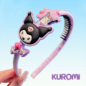 1PCS/Kuromi Headband for Kids Girls Anime Cartoon Hairhoop Children Hair Accessories