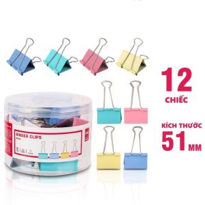 [HCM] Kẹp Bướm Sắc Màu 15mm 19mm 25mm 32mm 41mm 51mm Giữ Giấy Ghi Chú Đồ Dùng Văn Phòng -GL314