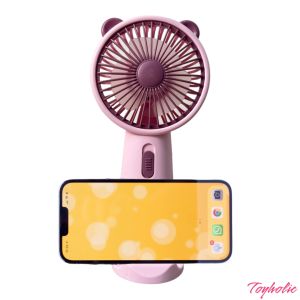 Quạt cầm tay 2 in 1 tích điện Hand-held Fan USB sạc kèm giá đỡ điện thoại di động kê điện thoại
