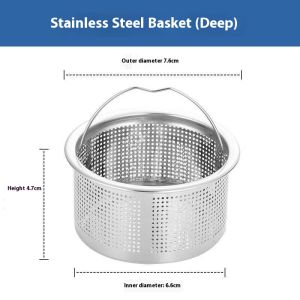 MOLES丨ตะกร้าแสตนเลสสแตนเลสอ่างล้างจานสำหรับการกำจัดเศษอาหารได้ง่าย