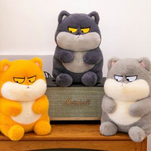 CAEXE ผ้าฝ้าย PP ตุ๊กตาแมวสัตว์ ฟูฟ่อง แบบโต้ตอบ ของเล่นสัตว์นุ่มคิตตี้ ของเล่นเพื่อความสบายใจ ทำด้วยมือ ตุ๊กตาสัตว์แมว ของขวัญวันเกิด