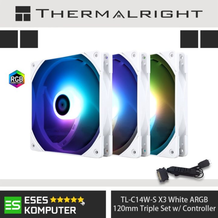 Fan THERMALRIGHT TL-C14W-S X3 White ARGB | 3X 140mm 14cm PWM Fan