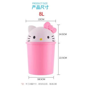 Christmas Gift Halloween Sanrio Kawaii Hello Kitty Desktop Trash Can Anime Cartoon Home Fashion Creative Bedroom Bathroom Thickened Covered Paper Basket