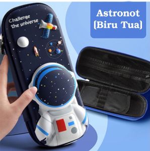 Tempat pensil Kotak pensil 3D Timbul Hardcase Hardtop Waterproof Astronot Rocket Unicorn Kelinci