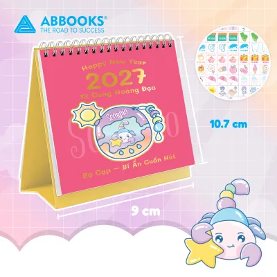 Lịch Để Bàn Mini 12 Cung Hoàng Đạo Năm 2027 - Có Note Kèm Sticker Trang Trí Dễ Thương (9x10.5cm) – ABBOOKS