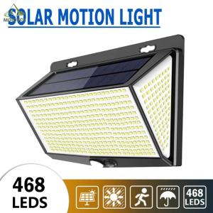 【Local Shipment】 Eco-Friendly Solar Outdoor Light with Motion Sensor 468 LED Wall Mount for Garden and Yard
