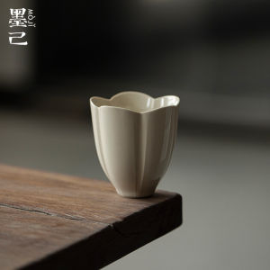墨己草木灰梅花杯品茗杯茶盏功夫茶具家用手工主人杯单杯陶瓷杯子
