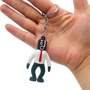 REEBO Tv Man Camara Man Anime Skibidi Toilet Keychain Skibidi Bop Bop Skibidi Toilet Skibidi Toilet PVC Keyring Bag Pendant Trinket Skibidi Dop Toy Pendant Key Ring Gift