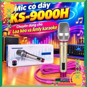 [HCM] Mic có dây KS-9000H chuyên dùng Karaoke trên Loa Kéo Âmly Mixer