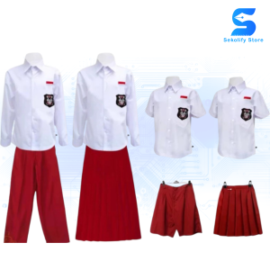 Seragam Sekolah Premium SD SMP SMA Kemeja Seragam Sekolah Warna Putih Lengan Panjang SS12