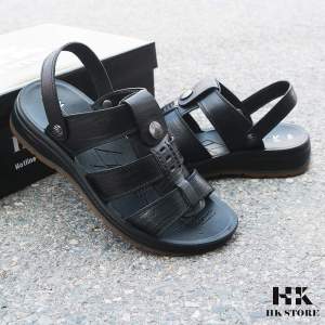 Xăng đan nam da bò xịn HK STORE cam kết da thật 100% ảnh thật có bảo hành đầy đủ-và đặc biệt cao hơn 3.5cm